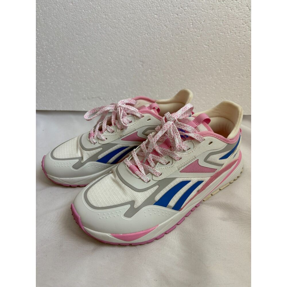 Reebok Classic Princess White Pink Blue Running Shoes Size 8.5 Womens Sneakers